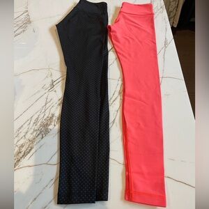 Lululemon Leggings - Orange and Black w Greg Polka Dots